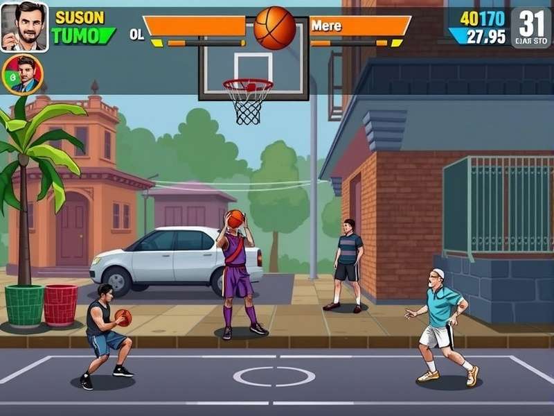 Ghetto Ball Legend India gameplay screenshot showing street basketball action